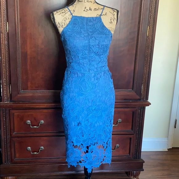 Adelyn Rae Farrah lace crochet fitted dress - Picture 3 of 7